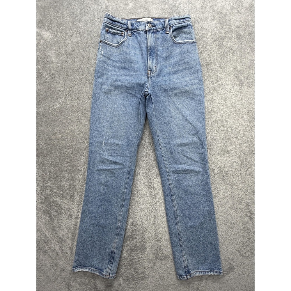 Abercrombie & Fitch Jeans Womens 4/27 Blue 90s Straight High Rise Light Wash